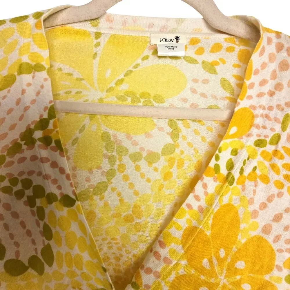 J. Crew Womens Feather Weight Floral Cardigan Sweater Sz S Preppy Cottagecore